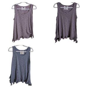 Lot Of 3 Cupio Sleeveless Ruffle Assymetric Hem Jersey Size M